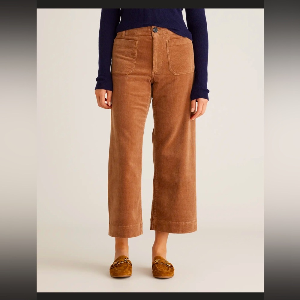 Quince - Organic Stretch Corduroy
Cropped Wide Leg Pants - Warm Brown - size 10